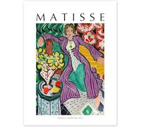 Matvsd Kohecs Mujer con abrigo morado póster de Henri Matisse Arte mural de lienzo Grabados vintage Pintura de Henri Matisse para la decoración de la casa 40x65cmx1 sin marco