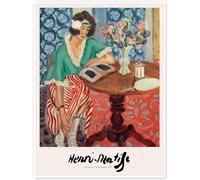 Matvsd Kohecs Mujer en una mesa leyendo póster de Henri Matisse Arte mural en lienzo Impresiones estéticas Pintura de Henri Matisse para el hogar Decoración de 40x65 cm Sin marco