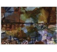 Matvsd Kohecs Póster abstracto de Paul Klee Arte mural《Ventanas y palmeras》Pintura en lienzo Grabados de Paul Klee Imagen estética para decoración 40x65cmx1 sin marco