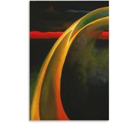 Matvsd Kohecs Póster de rayas rojas y naranjas de Georgia O'Keeffe Grabado Pintura de pared vintage Pintura de lienzo de Georgia O'Keeffe para decoración del hogar 40x60cm sin marco