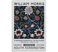 Matvsd Kohecs Póster de William Morris Anémona rosa Arte mural Pintura de lienzo floral de William Morris Impresiones abstractas Imagen retro para decoración del hogar 30x45cm Sin marco