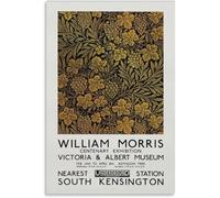 Matvsd Kohecs Póster de William Morris Arte mural floral dorado Pintura de lienzo floral de William Morris Grabados abstractos Cuadro retro para decoración del hogar 30x45cm Sin marco