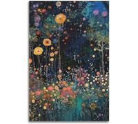 Matvsd Kohecs Póster y grabados de Gustav Klimt Night Garden Arte mural de paisajes Nuevo Cuadro de Gustav Klimt Pintura en lienzo para decoración de oficina 40x60cm Sin marco