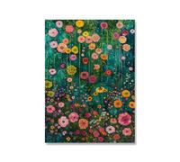 Matvsd Kohecs Póster y grabados del jardín de flores de Gustav Klimt Paisaje Nuevo Pintura de lienzo de Gustav Klimt para decoración de oficina 40x60cm sin marco