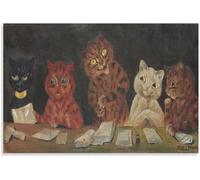 Matvsd Kohecs Procedimientos judiciales de Louis Wain Arte retro sin marco para gatos de 16x24 pulgadas para decoración de dormitorio