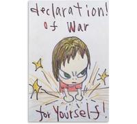 Matvsd Kohecs Yoshitomo Nara Póster Decoración moderna del hogar Arte de pared 《Declaración de guerra para ti mismo》Impresiones Yoshitomo Nara Pintura para decoración del hogar 30x45cm Sin marco