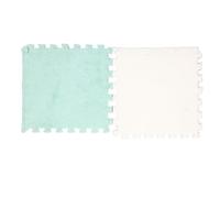 Matybobe Alfombra de Espuma de Felpa para Suelo, Azulejos Espuma Entrelazados, Revestimiento Suelo, Alfombra Rompecabezas, EVA Suave, Antideslizante, C (Verde Menta Blanca)