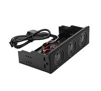 Matybobe Altavoz del Panel Frontal de la PC Altavoz Envolvente Estéreo para la Caja de Computadora, Micrófono Incorporado, ABS, 5,25 Pulgadas, 1 Unidad