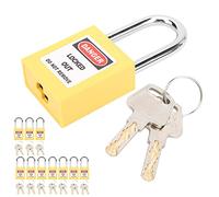 Matybobe Cerradura de Bloqueo Ingeniería Industrial de Nailon - 10 Juegos Candados Seguridad para Energía Química, Resistente a la Temperatura, Tamaño 38 Mm (Amarilla)
