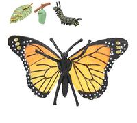 Matybobe Ciclo de Vida de Insectos Figura Mariposa Réplica Mariposa Juguete Simulación Modelo Animal Juguete Educativo con Huevos Cater Crisálida Monarc (Estilo A)