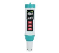 Matybobe Medidor de calidad de agua portátil 5 en 1 - pH, CE, TDS, Salinidad, Termómetro con Sonda Altamente Sensible y Compensación Automática de Temperatura para Acuarios, Piscinas, (MF-X51)