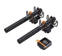 Matybobe Micrófono Inalámbrico de Cañón, Grabador de Audio 48K de Doble Canal, Grabación de Doble Canal, Memoria de 32 GB, Compatible con Cámara, Teléfono Inteligente, PC (COMBINACIÓN VM40)
