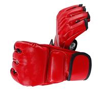 Matybobe MMA Unisex de Medio Dedo Rojos con Palmas Abiertas para Entrenamiento de Lucha Combate: Cuero PU Duradero, Diseño Ergonómico, Adecuados para Boxeo y Kickboxing