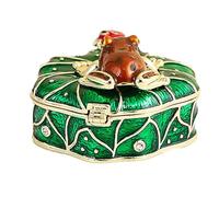Matybobe On Leaf Trinket Box Nature Inspired Enamel Jewelry Storage for