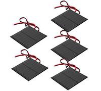 Matybobe Panel de Batería Solar Pequeño, Módulo Epoxi Policristalino de 5 Piezas con Cable 4 V, 160 MA para Luces Solares Césped y Uso en Paisajismo