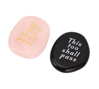 Matybobe Piedra Grabada de Bolsillo de Cristal, Piedra Palma, 2 uds., Esto También pasará, Patrón, Experiencia Tallado, Decoración del Hogar