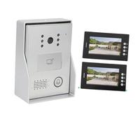 Matybobe Timbre Inteligente Pantalla de Alta Definición 2 Unidades Acceso con Tarjeta Videoportero Villa de Seguridad (Enchufe Europeo)