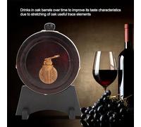 Matybobe Vintage Madera de Roble Madera Barril de Vino Whisky Ron Puerto Dispensador Soporte Hecho a Mano Contenedor Licor para la Decoración la Barra del Hogar (1. Vinagre)