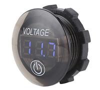 Matybobe Voltímetro LED Universal, Medidor de Voltaje Digital para Coche, Motocicleta, Barco, Carcasa de PC Impermeable, 12-24V, Interruptor Táctil 1 Unidad (Azul)