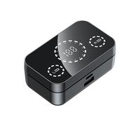 Matybobe YD08 Espejo Inalámbrico BT Auriculares Cargable HD LED Pantalla Digital para Teléfonos Celulares (Negro)