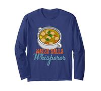 Matzá Bolas de matzá Cocina asquenazí Knaidel Pascua judía Manga Larga, Unisex para Adultos, Azul Marino, S