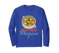 Matzá Bolas de matzá Cocina asquenazí Knaidel Pascua judía Manga Larga, Unisex para Adultos, Azul Real, XXL