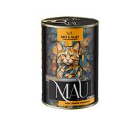 Mau Paté y Filete - pavo con mantequilla de cacahuete - comida para gatos 12x400 g