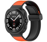 Maucoray Correa de reloj de cuero con forro de silicona compatible con Samsung Galaxy Watch Ultra de 47 mm, cierre magnético, accesorio de repuesto para hombres y mujeres, Silicona Cuero