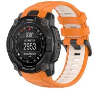 Maucoray Correa de reloj para Garmin Instinct 3 AMOLED/SOLAR 45 mm/50 mm, correa de silicona suave deportiva transpirable de repuesto, 50MM, Silicona Acero inoxidable, No es una piedra preciosa