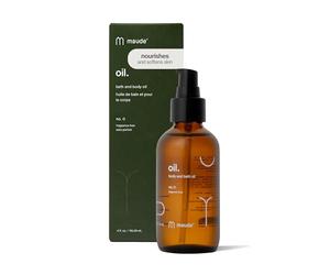 Maude Full Body Massage Oil No. 0 - Multi Use Daily Bath Oil + Moisturizing Body Oil with a Certified Organic Blend of Jojoba, Coconut, Argan & Castor Oil - Doubles as Massage Oil for Couples (4 oz)