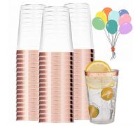 Mauepersu Vasos Plastico, 50 Piezas Vasos Plastico Duro, Vasos Para Beber de 280 ml_10oz, Vasos de Plástico Reutilizables Para Cócteles, Champán, Cerveza, Martinis, Postres