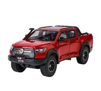 Mauetas de fundición a presión 1:24 For Great Wall Motors - Camioneta De Aleación Modelo Automóvil Metal Fundido Presión Vehículo Todoterreno Sonido Y Luz Coleccionables(Red)
