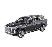 Mauetas de fundición a presión 1:24 For Modelo Aleación del Automóvil Hongqi E-HS9 H9 Sonido Y Luz Modelo Miniatura con 6 Puertas Que Se Pueden Abrir Coleccionables(E-HS9 Black)