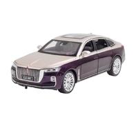 Mauetas de fundición a presión 1:24 For Modelo Aleación del Automóvil Hongqi E-HS9 H9 Sonido Y Luz Modelo Miniatura con 6 Puertas Que Se Pueden Abrir Coleccionables(H9 Purple)
