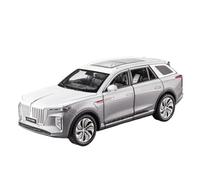 Mauetas de fundición a presión 1:24 For Modelo Aleación del Automóvil Hongqi E-HS9 H9 Sonido Y Luz Modelo Miniatura con 6 Puertas Que Se Pueden Abrir Coleccionables(E-HS9 Silver)