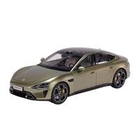 Mauetas de fundición a presión 1:24 For Modelo Coche Superdeportivo Xiaomi Su7 Juego Modelos Coche Aleación con Simulación Cola Flor Coche Colección Coleccionables(SU7 Olive Green)