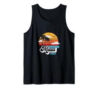 Maui Beach Hawaii Vintage Surf Throwback 80s Graphic Camiseta sin Mangas