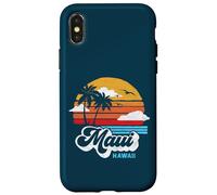 Maui Beach Hawaii Vintage Surf Throwback 80s Graphic Carcasa para iPhone X/XS