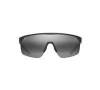 Maui Jim Gafas de sol rectangulares Paluna, Negro mate/gris neutro polarizado, Large