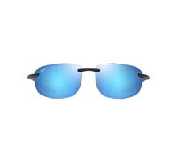 MAUI JIM HOOKIPA Ultra MTT DRK YLW Gafas, Matte Solid Dark Blue w/Yellow, 63-15-140 Unisex Adulto