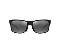 MAUI JIM Hoopili Sunglasses, Matte Black, 58-17-145 Unisex