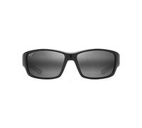Maui Jim Local Kine Gafas, Shiny Black/Grey/Maroon, 62-15-125 Unisex Adulto