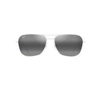 Maui Jim Naauao Gafas, Shiny Silver W/Crystal, 58-16-145 Unisex Adulto