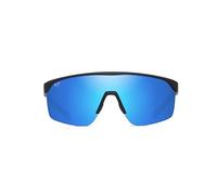 Maui Jim Paluna - Gafas de sol rectangulares, negro mate/azul, polarizadas, talla L