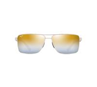 MAUI JIM Piha Gafas, Shiny Gold w/Burgundy, 60-14-140 Unisex Adulto