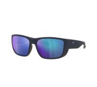 Maui Jim Unisex Sunglass Amberjack - Color del Marco: Azul y negro, Color de la Lente: Polarizadas espejo azul