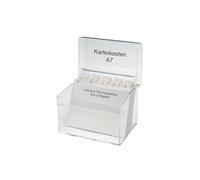 MAUL 1952605 fichero - ficheros (A7, Vertical, Transparente) | vista rápida del contenido, tarjetas incluidas listas para usar, acceso cómodo superior, tapa protectora, base estable