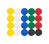 Maul, 20 mm 0.3 kg Imanes Maulpro de alta calidad redondos para pizarras, (Paquete de 20), color varios colores