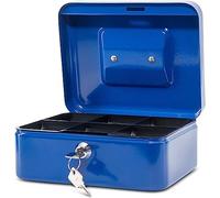 Maul 5610237 - Caja de efectivo, azul | orden rápido en caja, monedas y billetes a mano, cierre con 2 llaves, asa práctica, formato compacto 17 x 20 x 9 cm