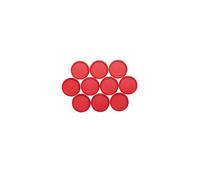 MAUL 6173325 6173325-Imán (34 mm x 13,8 mm, Redondos, 10 Unidades), Color Rojo, Polipropileno, 13.8 x 34 mm